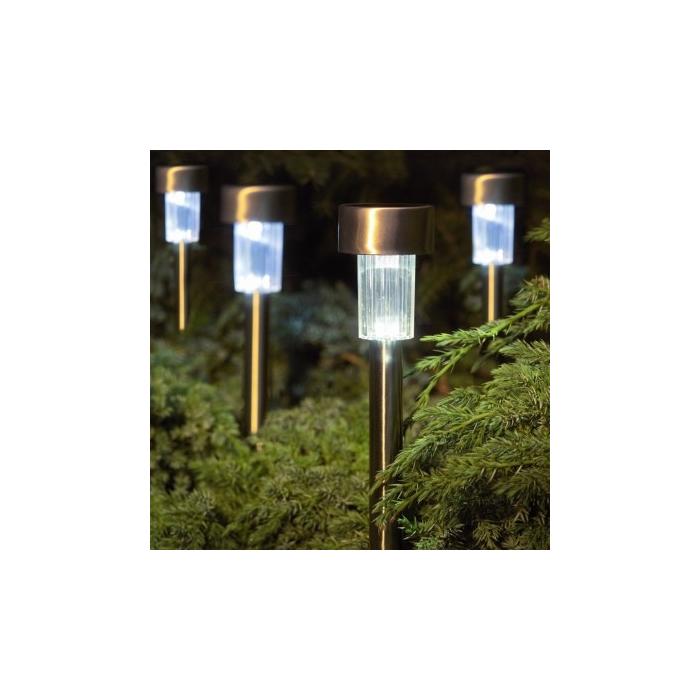 Solar Güneş Enerjili Bahçe Lambası 10 Lu Set Metal Gövdeli