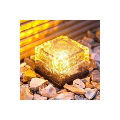 Solar Güneş Enerjili Buz Cam Zemin Dekoratif Bahçe Aydınlatma Led Kristal
