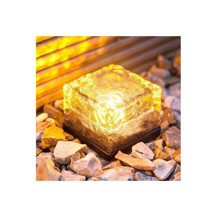 Solar Güneş Enerjili Buz Cam Zemin Dekoratif Bahçe Aydınlatma Led Kristal