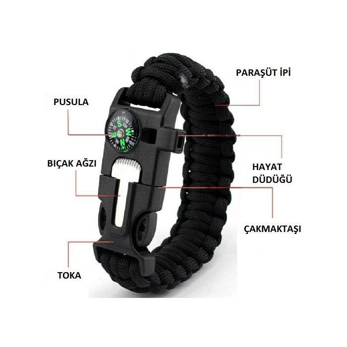 Survival Kamp Bileklik  Düdük Çok Amaçlı