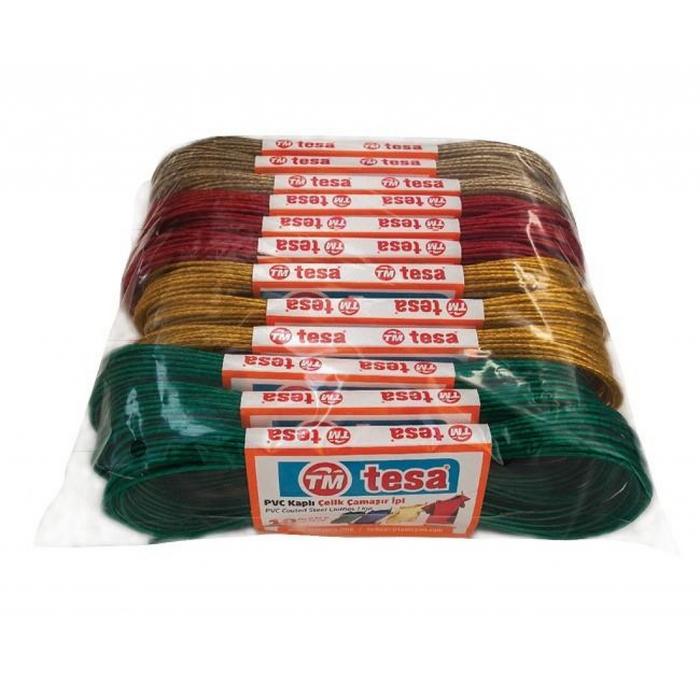 Temsan 12' li PVC Kaplama 10 Metre Çelik Çamaşır İpi