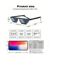 Thug Life Trend Güneş Gözlüğü Mozaik Siyah Kedi Gözlükleri