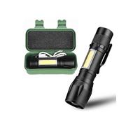 Ultra Güçlü Usb Şarjlı El Feneri Kutulu Kamp Feneri Avcılık Feneri