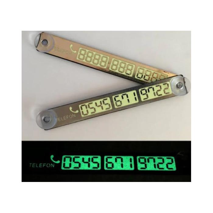 Vantuzlu Fosforlu Telefon Plakası Parktel