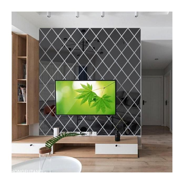 Yapışkanlı Dekoratif Akrilik Ayna Siyah ( 17 Parça )