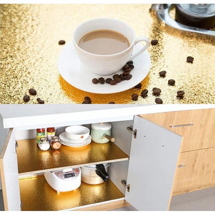 Yapışkanlı Kolay Silinebilir Mutfak Tezgah Üstü Folyo Gold