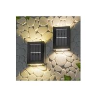 Yeni Model Solar Çift Taraflı Duvar Lambası Güneş Enerjili Aydınlatma Dekorasyon Aplik Işık (2 Adet)