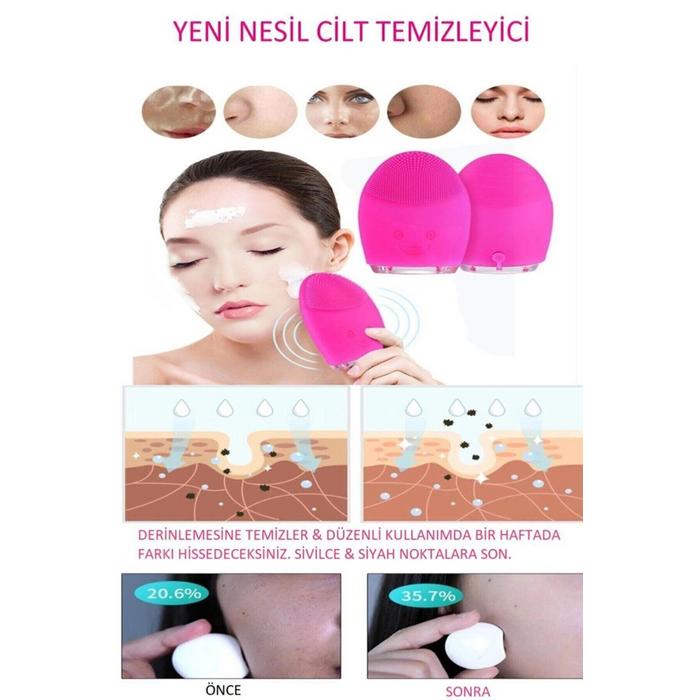 Yüz Temizleme Cilt Tazelendirici Titreşimli 5 Kademeli